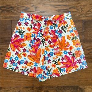 C&C California floral shorts, linen blend, size 4